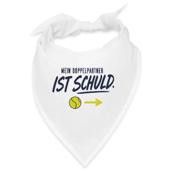 Mein Doppelpartner ist schuld Lustiges Doppel - Bandana - Weiß - Vorne