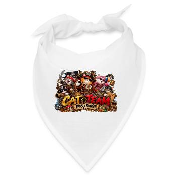 Katzenpiraten Pfoten & Plünderung - Bandana - Weiß - Vorne