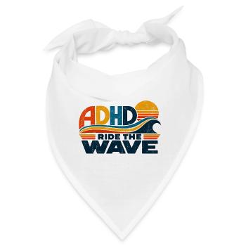 ADHD – Ride the Wave | Retro-Sonne & Welle - Bandana - Weiß - Vorne