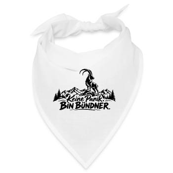 keine panik. bin bündner - Bandana - Weiß - Vorne