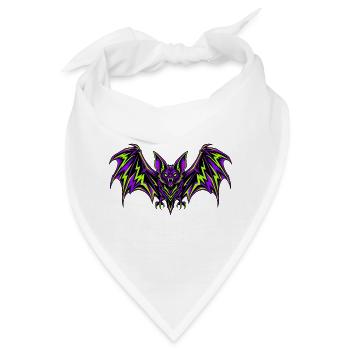 Neonfledermaus Zackenkraft - Bandana - Weiß - Vorne