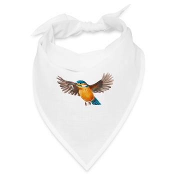 Eisvogel im Flug - Bandana - Weiß - Vorne