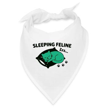 Schlafende Katze Kissen Logo - Bandana - Weiß - Vorne