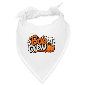 Boo Crew – Süßes Halloween Kürbis mit Geist - Bandana - Weiß - Vorne