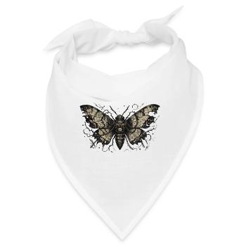 Steampunk-Motte mit Schlüsselflügeln - Bandana - Weiß - Vorne