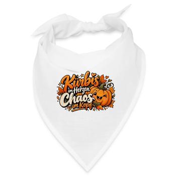 Kürbis im Herzen Chaos im Kopf Lustiges Halloween - Bandana - Weiß - Vorne