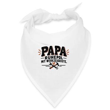 Papa. Ruhepol mit Werkzeugkiste. Geschenk Vatertag - Bandana - Weiß - Vorne