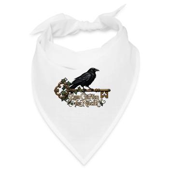Rabe auf Schlüssel zum Garten der Nacht - Bandana - Weiß - Vorne