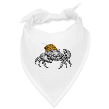 Krabbe mit gelber Mütze - Bandana - Weiß - Vorne