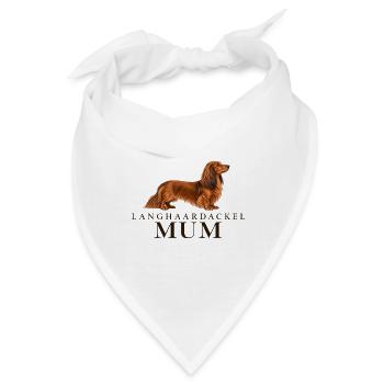 Langhaardackel Mumi Hundeporträt - Bandana - Weiß - Vorne