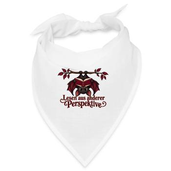 Lesende Fledermaus mit Perspektivwechsel - Bandana - Weiß - Vorne