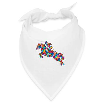 Reiten Pferd Reiterin - Bandana - Weiß - Vorne