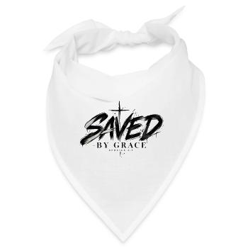 Saved by Grace Modernes Christliches Kreuz Design - Bandana - Weiß - Vorne