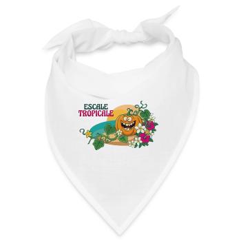 Paradise Tropical Pumpkin Exotische Blumen - Bandana - Weiß - Vorne