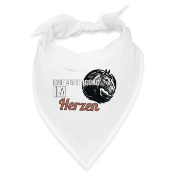 Reitbeteiligung im Herzen Geschenk für Pferdefreun - Bandana - Weiß - Vorne