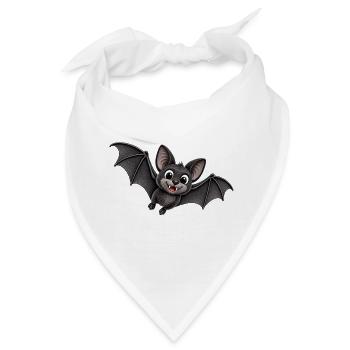Niedliche Fledermaus Cartoon - Bandana - Weiß - Vorne