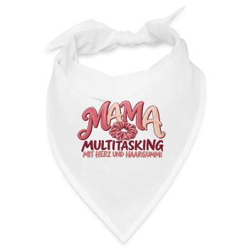 Mama Multitasking mit Herz und Haargummi Mutter  - Bandana - Weiß - Vorne