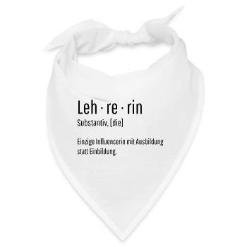 Lehrerin Substantiv Influencerin Schule Geschenk - Bandana - Weiß - Vorne