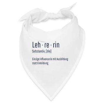 Lehrerin Substantiv Influencerin Schule Geschenk - Bandana - Weiß - Vorne
