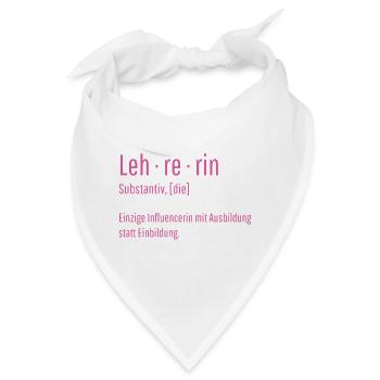Lehrerin Substantiv Influencerin Schule Geschenk - Bandana - Weiß - Vorne