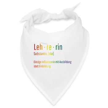 Lehrerin Substantiv Influencerin Schule Geschenk - Bandana - Weiß - Vorne