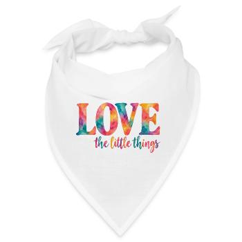 Love the little things – Bunter Aquarell-Spruch - Bandana - Weiß - Vorne