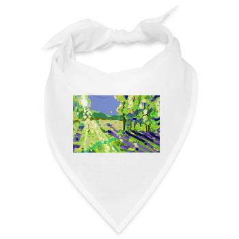 Impressionistische Sonnenlandschaft - Bandana - Weiß - Vorne