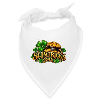 St Patrick's Tag Goldtopf Kleeblatt - Bandana - Weiß - Vorne