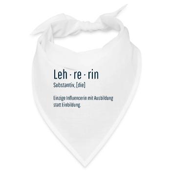 Lehrerin Substantiv Influencerin Schule Geschenk - Bandana - Weiß - Vorne