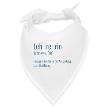 Lehrerin Substantiv Influencerin Schule Geschenk - Bandana - Weiß - Vorne