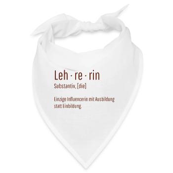 Lehrerin Substantiv Influencerin Schule Geschenk - Bandana - Weiß - Vorne