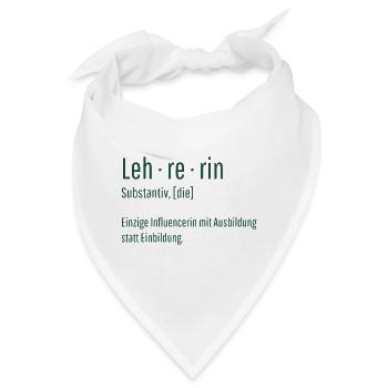 Lehrerin Substantiv Influencerin Schule Geschenk - Bandana - Weiß - Vorne