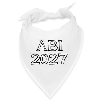 Abi 2027 Schriftzug handgezeichnet - Bandana - Weiß - Vorne