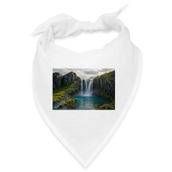 Wasserfallpfad - Bandana - Weiß - Vorne