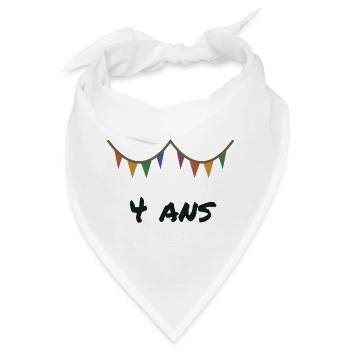 4. 4 JAHRE. 4. JUBILÄUM. 4 JAHRESJUBILÄUM - Bandana - Weiß - Vorne