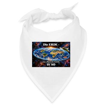 Die Erde -  elliptische Scheibe - Bandana - Weiß - Vorne