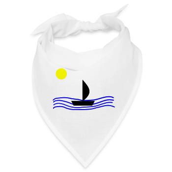 Mit dem Boot auf dem Meer - Bandana - Weiß - Vorne