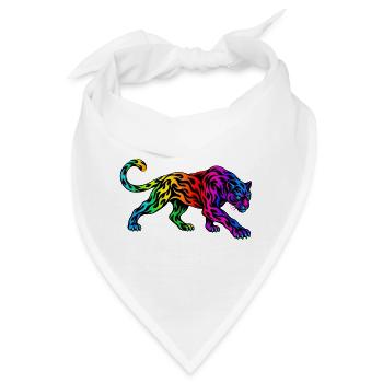 Stammes-Regenbogenpanther - Bandana - Weiß - Vorne