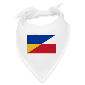 Ukraine-Polnische Flagge – Ukrainische und Polnische Einheit - Bandana - Weiß - Vorne