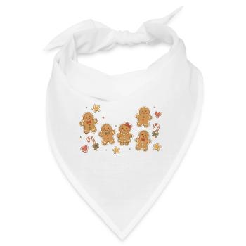 Aquarell der Lebkuchenmann-Sammlung - Bandana - Weiß - Vorne