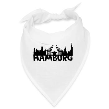 Hamburg Skyline - Bandana - Weiß - Vorne