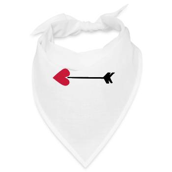 arrow heart love amor 8022 - Bandana - Weiß - Vorne