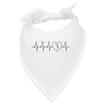 Herzschlag gebrochenes Herz - Bandana - Weiß - Vorne
