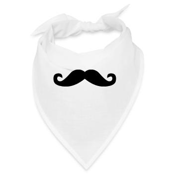 Schnurrbart - Bandana - Weiß - Vorne