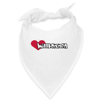 Herzlich Willkommen (2c) - Bandana - Weiß - Vorne