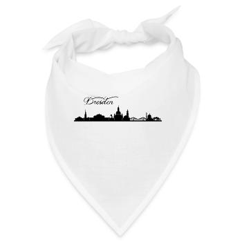 Dresdener Skyline - Bandana - Weiß - Vorne