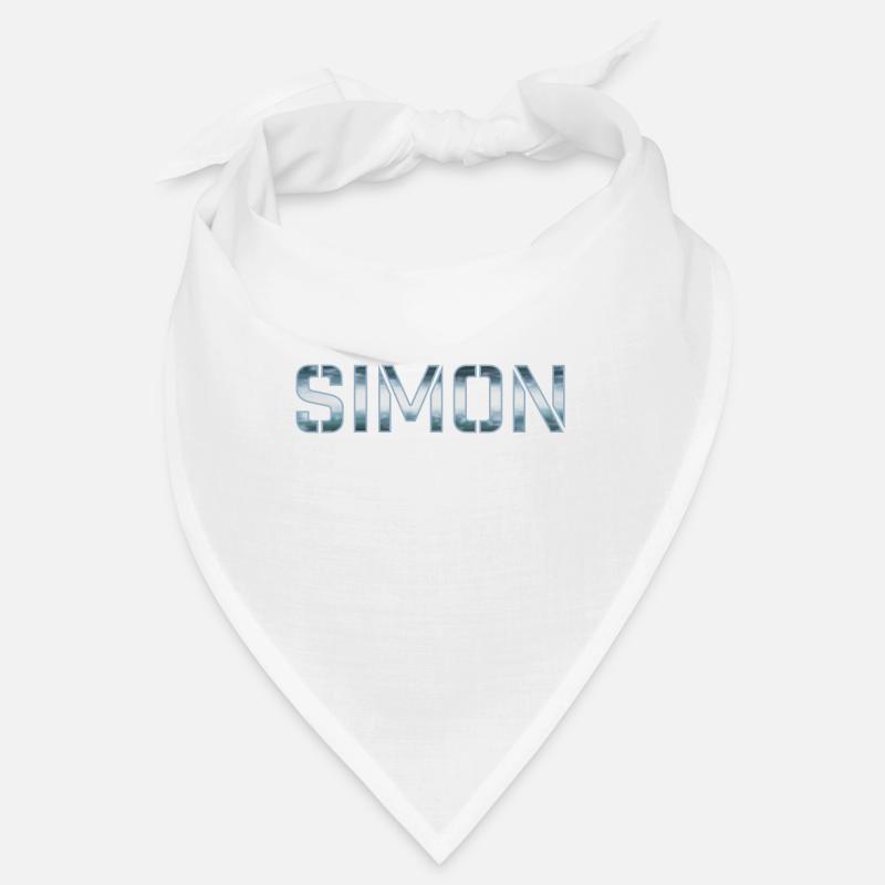 Simon prénom nom bleu argent blanc Bandana