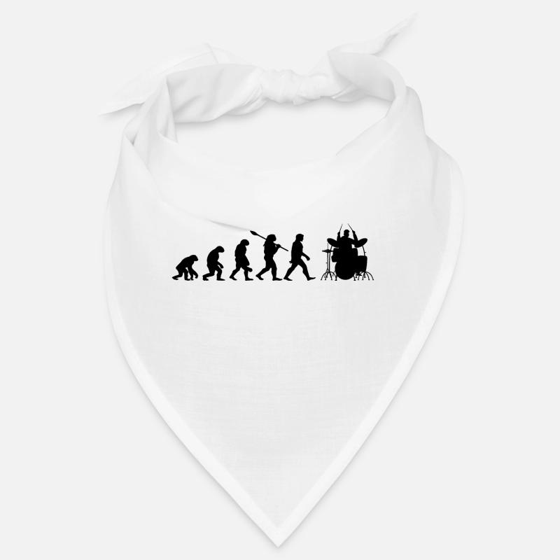 Evolution Batteur Drummer Player Cadeau - Bandana - blanc