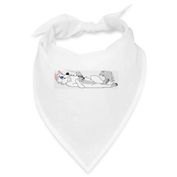 Auf dem Rucken liegender Wolf - Bandana - Weiß - Vorne