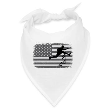 Amerikanische Flagge Hürden Hürdenläufer Patriotisch - Bandana - Weiß - Vorne